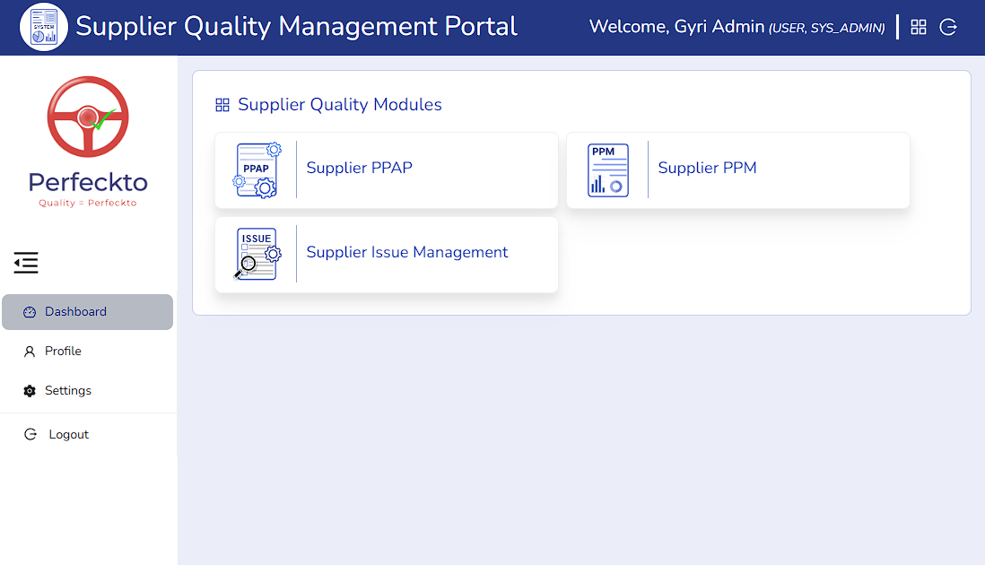 Supplier Quality Management Portal